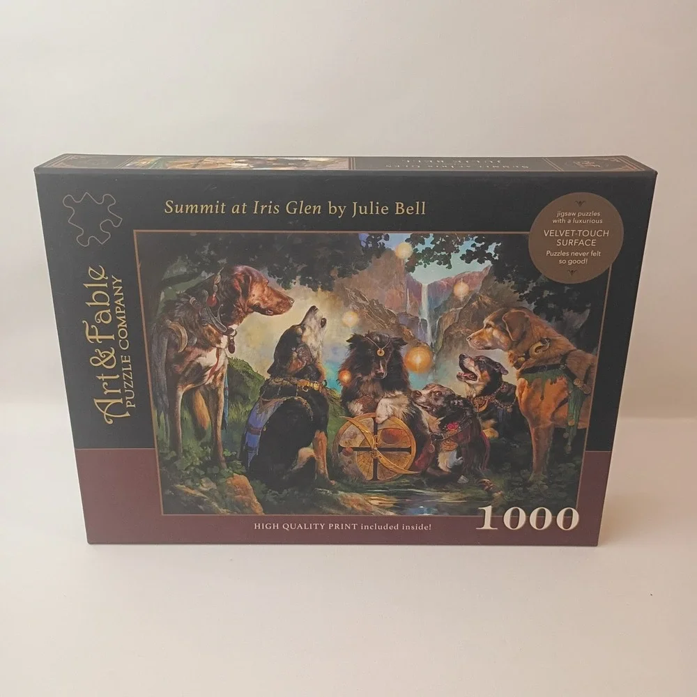 ART & FABLE PUZZLE CO. 1000 pc Summit At Iris Glen Julie Bell Puzzle with Print
